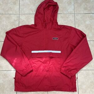 Stussy Contrast Rip stop Anorak Windbreaker Jacket Size L Red Pullover Hooded